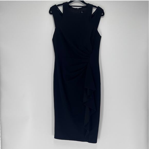 Tadashi Shoji Navin Shoulder Cut-Out Dress BOS21029M- Black Sz XS - Picture 1 of 7